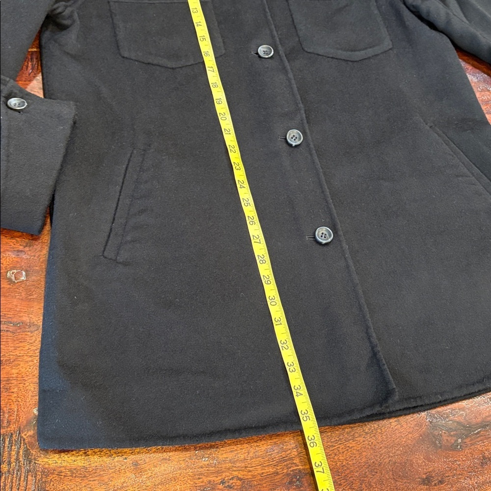 NakedCashmere Felted Wool Cashmere Black Shacket Button Up Cardigan Jacket Large - Picture 12 of 12